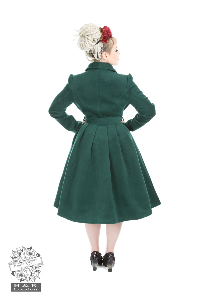 Teal Green Vintage Swing Coat